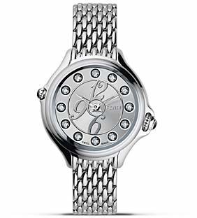 Fendi Round Crazy Carats Diamond and Topaz Stainless Steel Watch, 33mm