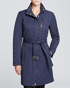 Cole Haan Coat - Diamond Quilted Belted