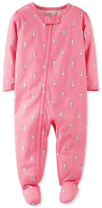 Carter's Baby Girls' Cat Coverall Pajamas