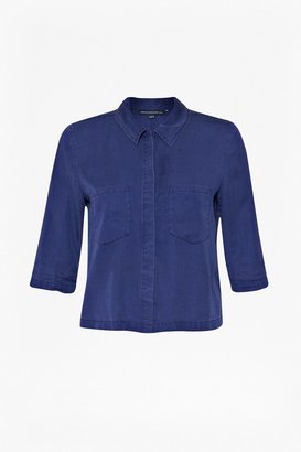 Tencel 16764 Cobalt Cropped Shirt