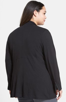 Eileen Fisher Long Knit Moto Jacket (Plus Size)
