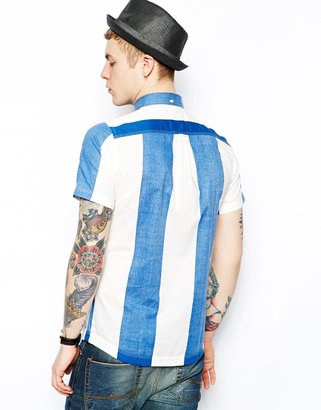 Fred Perry Southsea Deck Chairs Striped Shirt With Short Sleeve