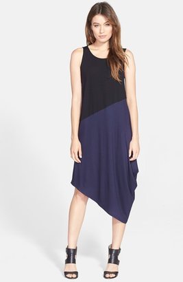 Eileen Fisher Asymmetrical Colorblock Jersey Dress (Regular & Petite)