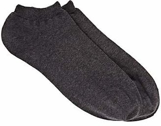 Barneys New York Men's Rib-Knit Ankle Socks - Gray