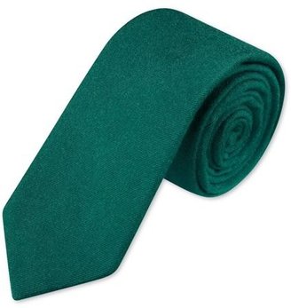 Charles Tyrwhitt Woven slim green plain tie