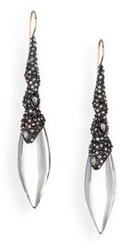 Alexis Bittar Cubist Lucite & Crystal Articulated Marquis Drop Earrings