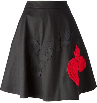 Love Moschino appliqué flower skirt