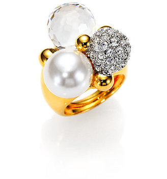 Kenneth Jay Lane Beaded Cluster Cocktail Ring