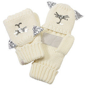 Isotoner Signature Signature Knit Kitty Flip Top Mitten with Palm Patch (Sherpasoft Lined)