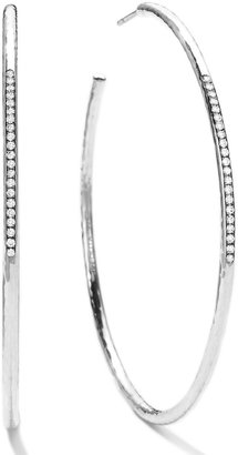 Ippolita Sterling Silver #4 Hoop Earrings with Diamonds (0.25ctw)