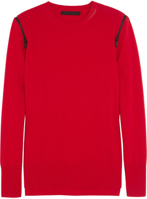 Karl Lagerfeld Paris Kim zipped wool and cashmere-blend sweater
