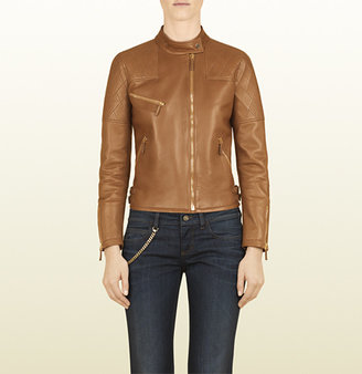 Gucci Quilted Leather Biker Jacket.