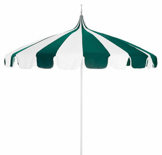 California Umbrella California Umbrella Pagoda Patio Umbrella, Green/White