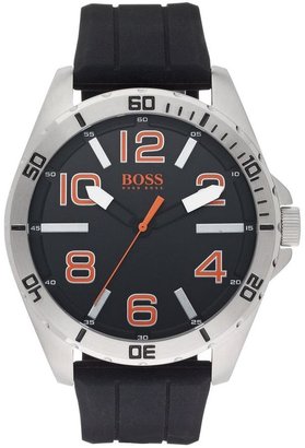 HUGO BOSS Black Dial, Stainless Steel Case And Black Rubber Strap Mens Watch