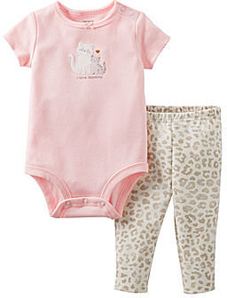 Carter's Short-Sleeve Bodysuit and Animal Print Pant Set - Girl newborn-24m