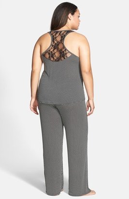 Betsey Johnson Lace Racerback Jersey Pajamas (Plus Size)