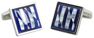 Mother of Pearl Daniel Dolce blue mosaic sterling silver cufflinks