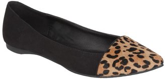 Jane Norman Pointed brushed leopard flat shoes