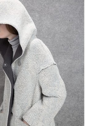 MANGO Premium - Hooded Tweed Coat
