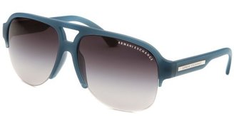 Armani Exchange Men's Aviator Transparent Blue Sunglasses