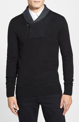 Antony Morato Extra Trim Fit Wool Blend Shawl Collar Sweater