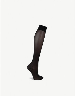 Wolford Pure Energy 30 leg vitalizer knee-high socks, Women's, Size: S, Black