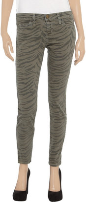 Current/Elliott The Ankle printed mid-rise skinny jeans