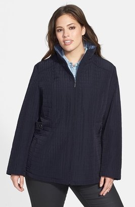 Gallery Side Tabs Quilted Zip Jacket (Plus Size)