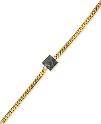 Vince Camuto Bracelet, Gold-Tone Black Metallic Pyramid Chain Bracelet