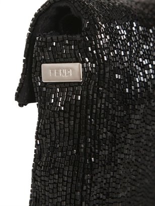 Fendi Swarovski And Leather Mini Baguette Bag