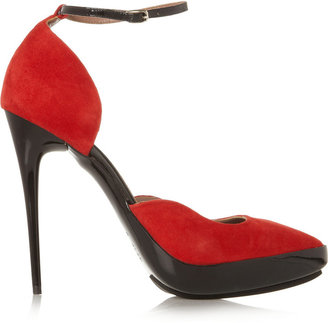 Tabitha Simmons Daphne suede and patent-leather pumps