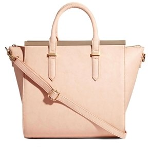 ASOS Handheld Bag with Metal Bar and Winged Detail - Pink