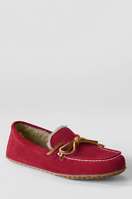Lands' End Women's Suede Moc Slippers