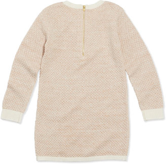 Chloé Shimmer Popcorn Knit Sweaterdress, Pink, Sizes 12A-14A