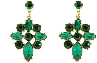 House of Fraser 1928 Gold & emerald statement drop earrings