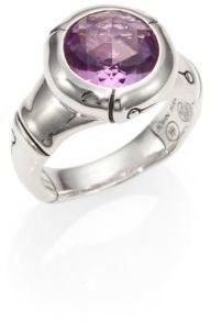 John Hardy Bamboo Amethyst & Sterling Silver Small Round Ring