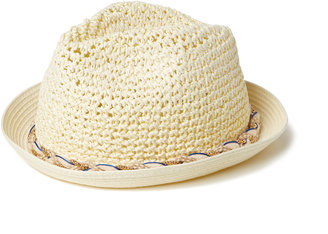 Edie Chain Accented Woven Fedora