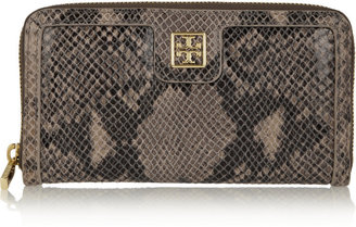 Tory Burch Catalina snake-print leather continental wallet