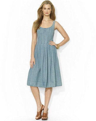 Lauren Ralph Lauren Sleeveless A-Line Denim Dress