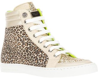 Philipp Plein leopard print hi-top sneaker