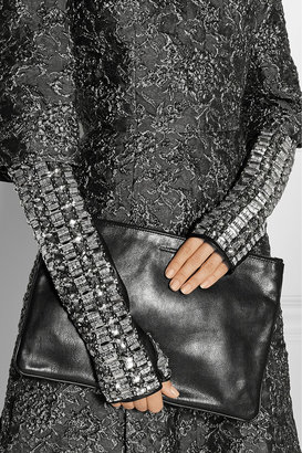 Dolce & Gabbana Embellished leather fingerless gloves