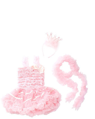 Tutu Couture Princess Pettidress, Crown, & Boa Set (Baby, Toddler, & Little Girls)