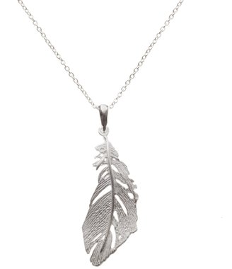 Oliver Bonas Silver Feather Necklace
