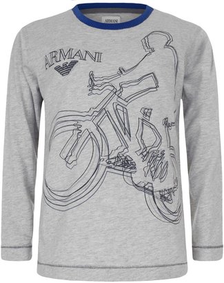 Armani 746 Armani Boys Grey Cyclist Print Top