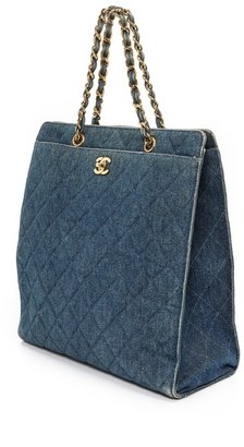 WGACA What Goes Around Comes Around Chanel Quilted Denim Tote