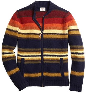 Brooks Brothers Full-Zip Stripe Sweater