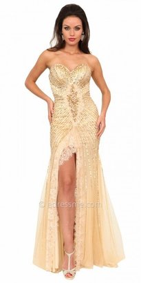 Atria Radial Patterned Sweetheart Evening Gowns