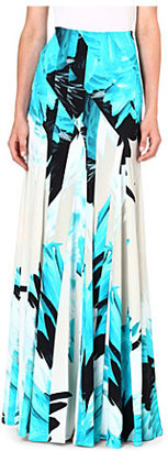 Roberto Cavalli Feather print maxi skirt