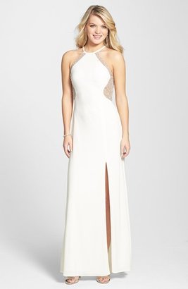 Morgan & Co. Illusion Back Gown