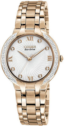 Citizen Eco-Drive ladies' diamond gold-plated bracelet watch